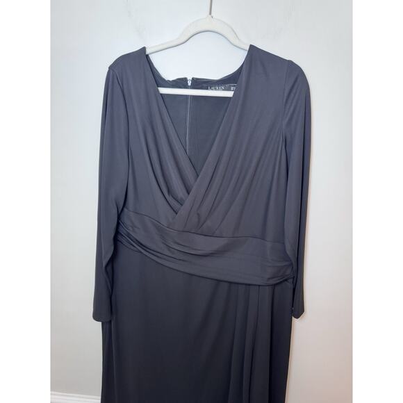 Lauren Ralph Lauren Women's Jersey Long-Sleeve Dress Lined Black Size 16W - Picture 5 of 11